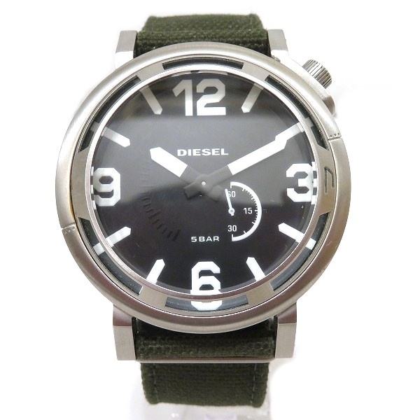 ディーゼル DZ-1470 クォーツ キャンバスベルト 時計 腕時計 メンズ 美品☆0203