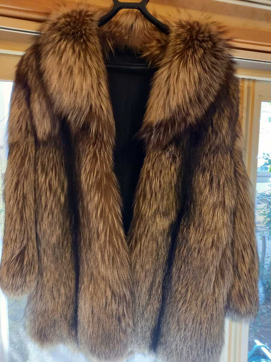 海外最新ジャケット/アウター毛皮 SAGA サガフォックス 15号 シルバーフォックス 毛皮コート FOX