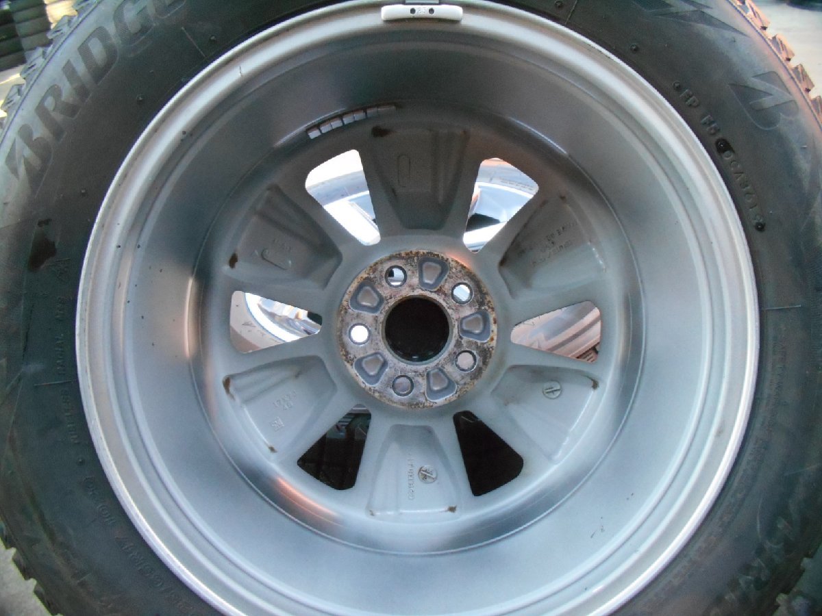 PCD100 スバル純正 ブラポリ MAT 7j/+48 ハブ約56㎜ ブリヂストン ブリザック DM-V3 225/65R17 製造19年 約9分山 4本セット! 中古_画像8