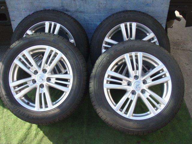 ★ V36 スカイライン 後期 日産 純正 アルミホイール 17インチ 7.5J +45 PCD114.3 5穴 スタッドレス タイヤ 225/55R17 4本SET ① 341141JJ_画像1