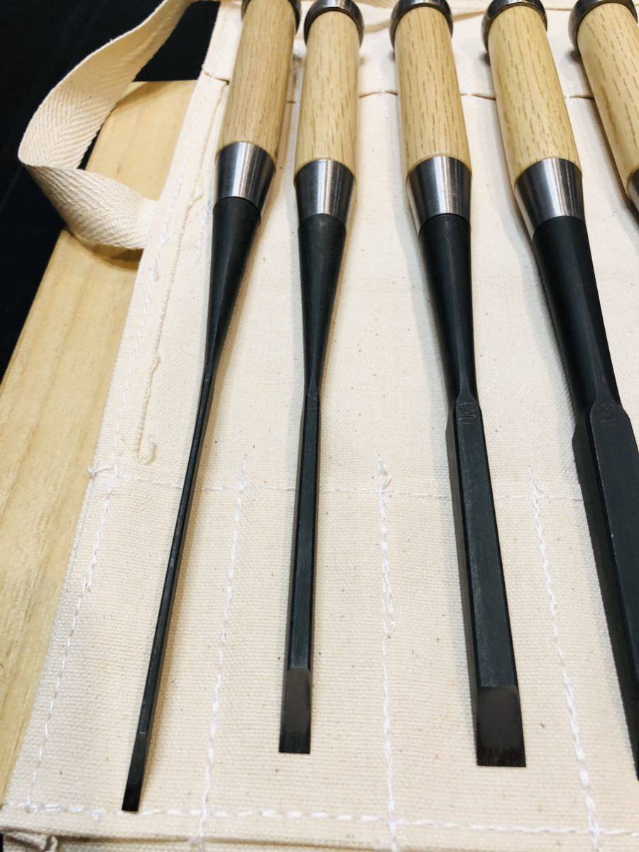 刀匠 のら 中叩き鑿 10本組 超貴重 現代の千代鶴是 刀匠 のら 中叩き鑿 10本組 超貴重 現代の千代鶴是