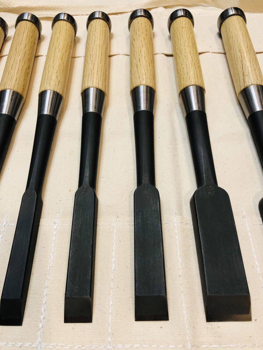 刀匠 のら 中叩き鑿 10本組 超貴重 現代の千代鶴是 刀匠 のら 中叩き鑿 10本組 超貴重 現代の千代鶴是