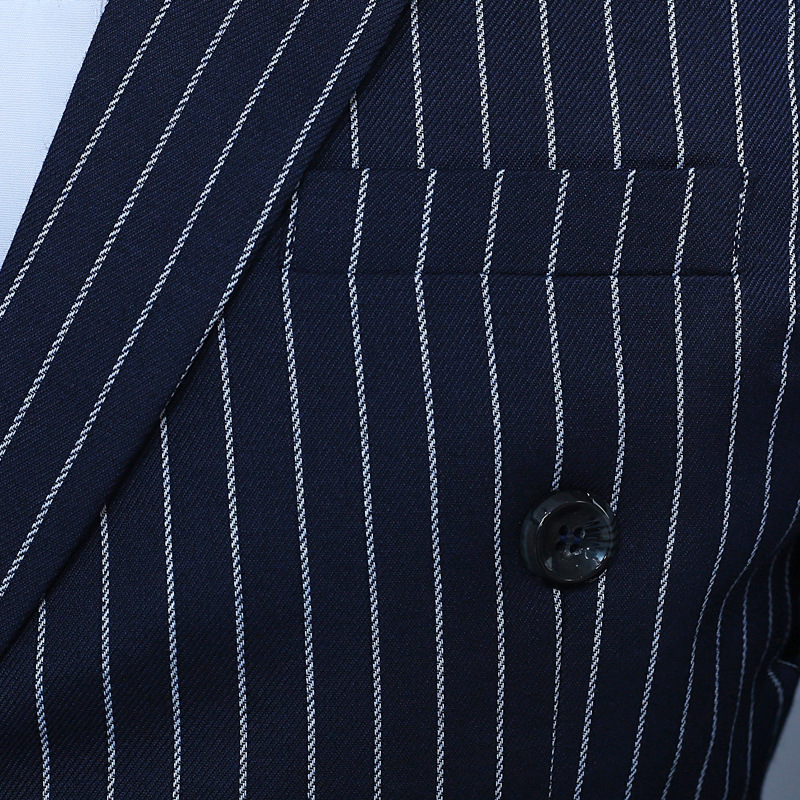 ST03-03 navy ( navy blue color ) stripe new goods unused men's suit set 3 point setup outer garment trousers the best S M L-XXL Mai pcs costume chairmanship ..
