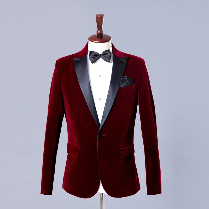 ST02-34a new goods fine quality 2 point wine red outer garment bell bed material suit set 2 color development tuxedo stage costume men's outer garment trousers S M L-2XL chairmanship musical performance .
