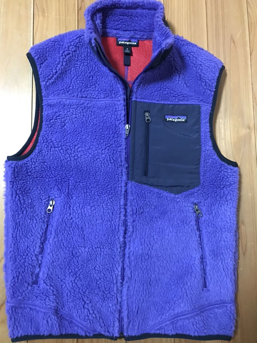 美品 2015 patagonia パタゴニア S パープル レトロX フリース ベスト 防風 防寒 アウトドア 登山 キャンプ_画像2