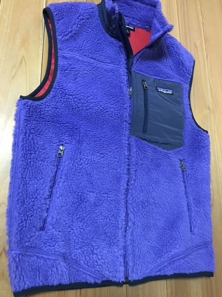 美品 2015 patagonia パタゴニア S パープル レトロX フリース ベスト 防風 防寒 アウトドア 登山 キャンプ_画像4