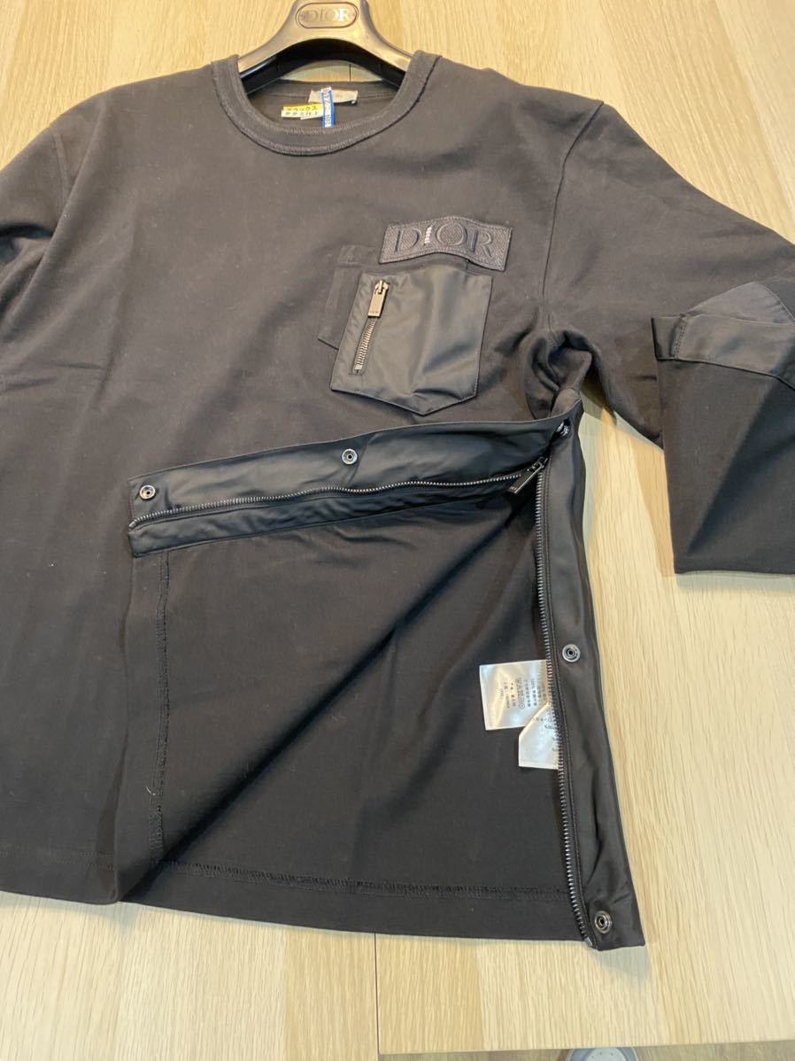Dior × Sacai コラボ 長袖Tシャツ 黒 XXL ディオール ディオール 