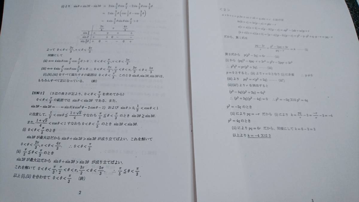 ena　奥田猛先生　最上位クラス　数学発展演習　通年分（1学期夏期2学期冬期三学期）　解説解答プリント　駿台　河合塾　鉄緑会　SEG