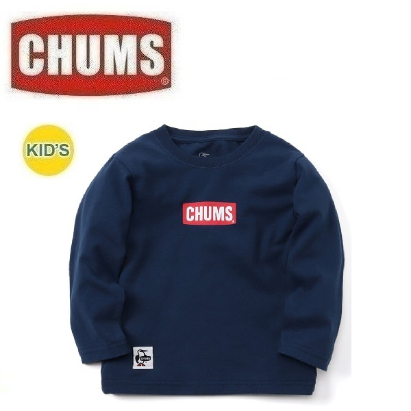 CHUMS チャムス ミニロゴロングTシャツ ネイビー キッズXL(130-145cm) CH21-1254 子供服 アウトドアの画像1