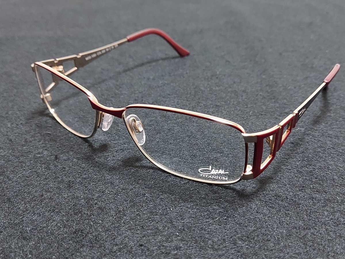 新品 CAZAL カザール ドイツ製　ブランド　メガネ　眼鏡　高級感　上品　フルリム　チタン　軽い　赤　レッド_画像3