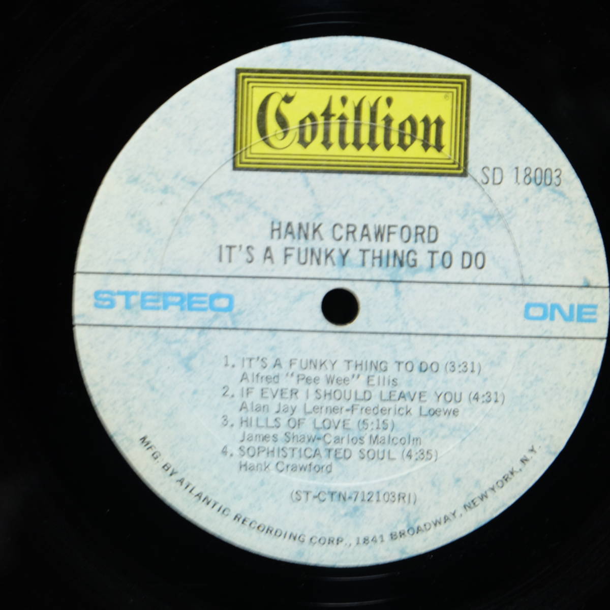 Cotillion【 SD 18003 : It’s A Funky Thing To Do 】Hank Crawford_画像4