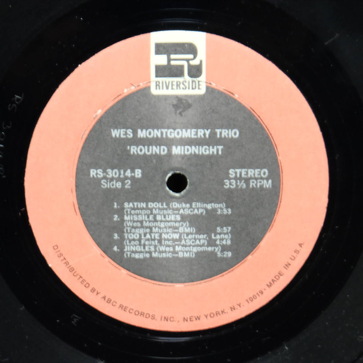 Riverside【 RS-3014 : ‘Round Midnight 】Wes Montgomery Trio_画像3