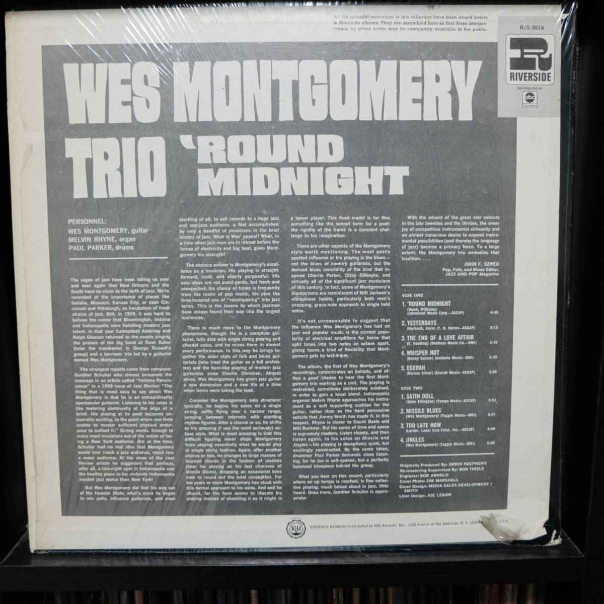 Riverside【 RS-3014 : ‘Round Midnight 】Wes Montgomery Trio_画像2