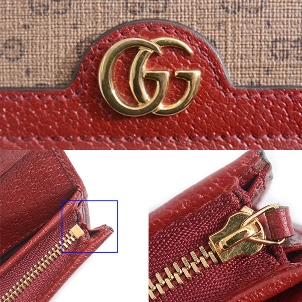  Gucci кошелек мужской женский Mini GGs шкив m футляр для карточек бумажник двойной бумажник Doraemon красный Brown 647788 GUCCI б/у 