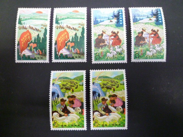 ▲ｒ-87978-45 中国切手 牧畜 3種完 バラ6枚の画像1