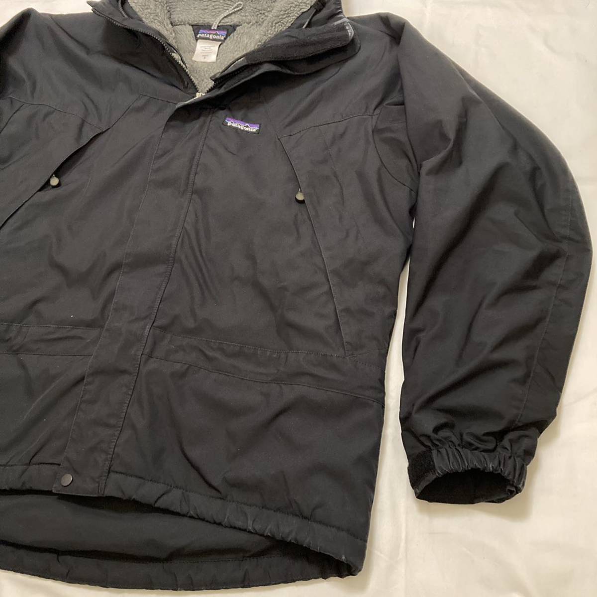 Sサイズ 極美品【2004・廃盤】patagonia メンズ・インファーノ ジャケット ( マットブラック × グレー ) シンチラMARS 生産終了モデル希少_画像4