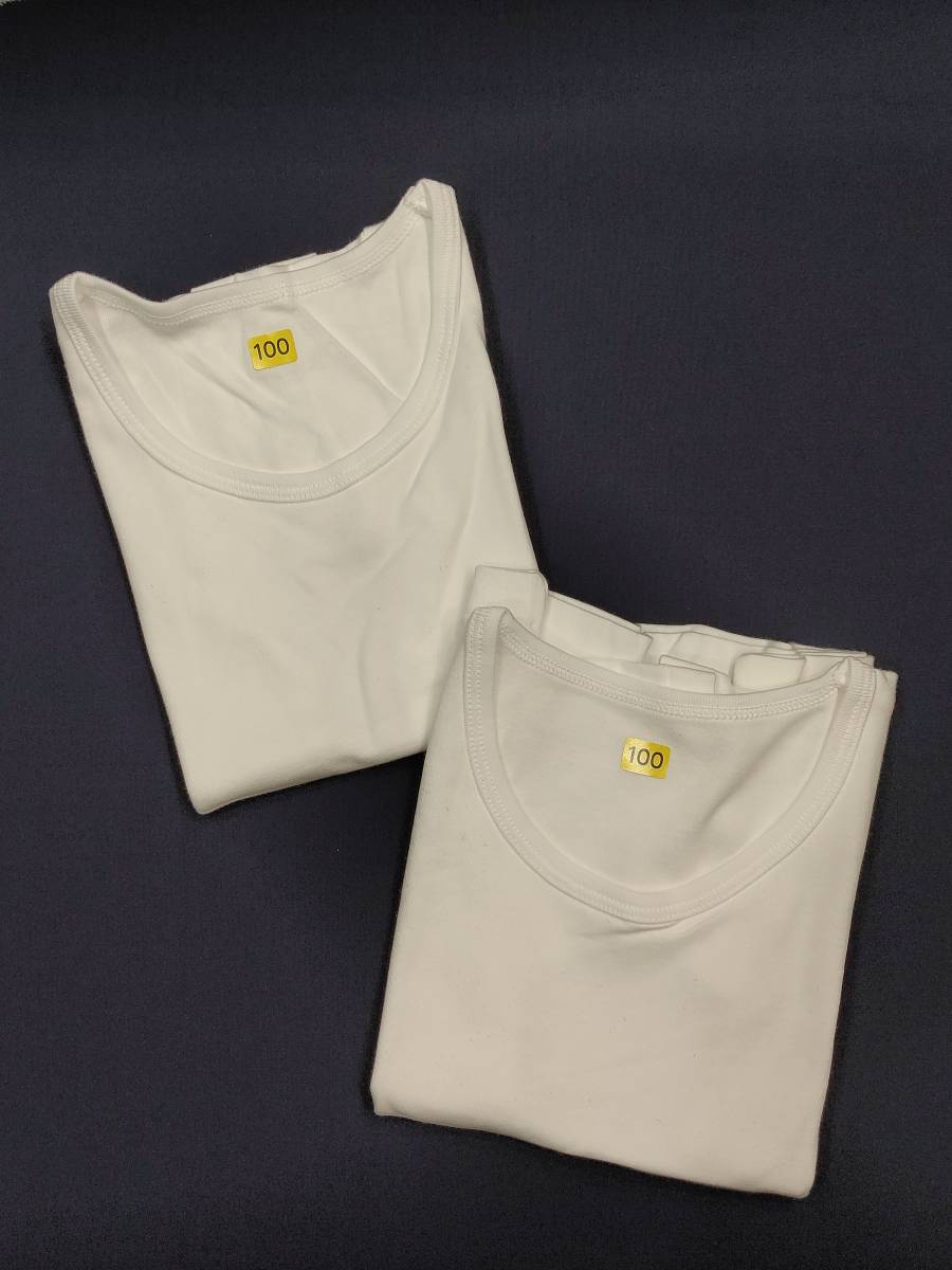 [ Gunze ] inner shirt warm thick cloth cotton 100% short sleeves ound-necked 2 sheets set boys white Japan 100 ( Japan size 100 corresponding )