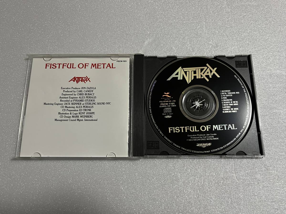 アンスラックス フィストフル・オブ・メタル ANTHRAX FISTFUL OF METAL 日本盤 旧規格盤 1stアルバム スラッシュ四天王の画像2
