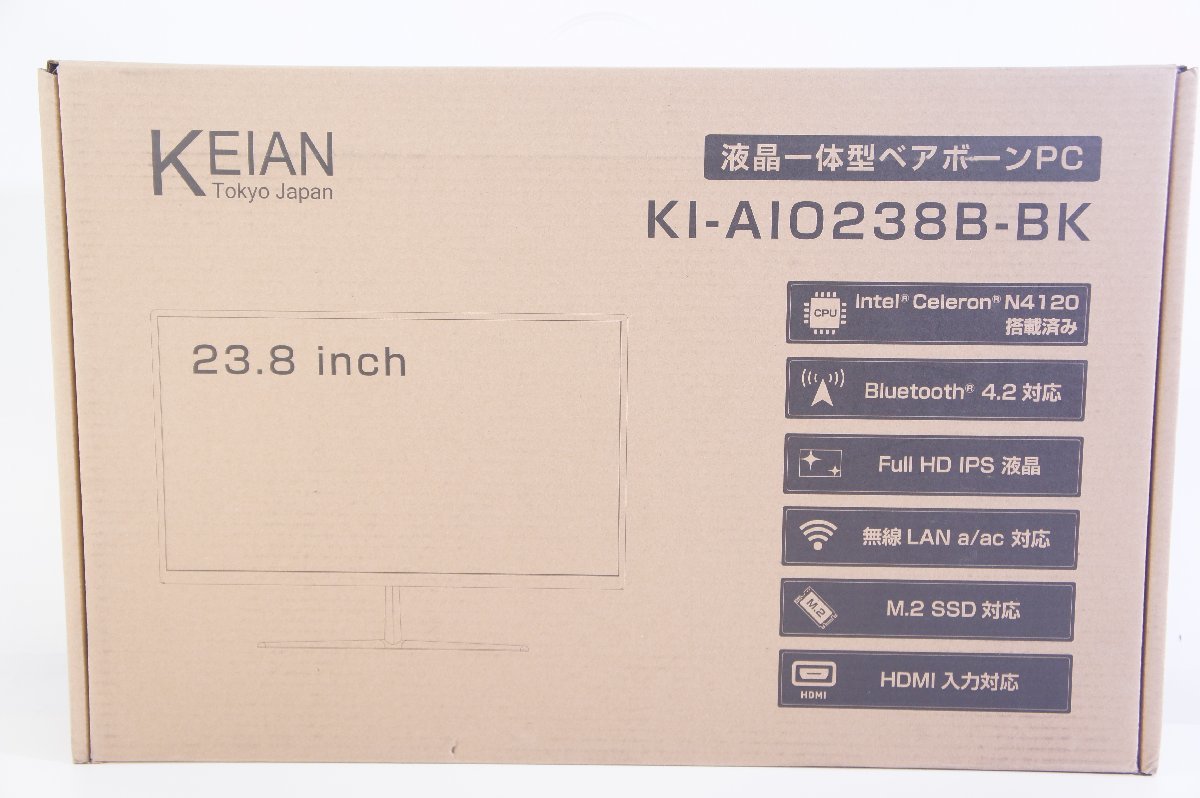 輝い 272☆ 未使用 KEIAN 液晶一体型 ベアボーンPC KI-AI0238B-BK 23.8inch モニター PC 23インチ～