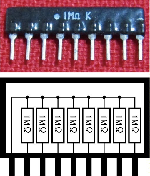 ES05 集合抵抗 1MΩ 8素子 10個セット 新品