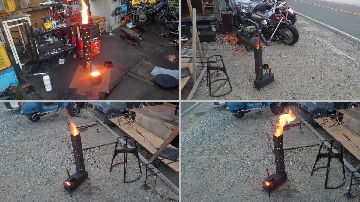 受注製作】 廃油ストーブ No 205 自然吸気 電源不要 ロケット 受注製作】 廃油ストーブ No 205 自然吸気 電源不要 ロケット