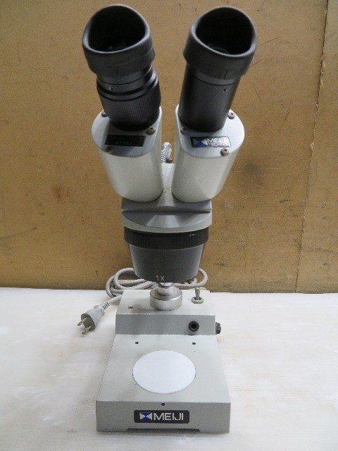 【1円スタート！】MEIJI 双眼実体顕微鏡 ライト機能付 歯科技工 動作良好 ハ3037 B2_画像2