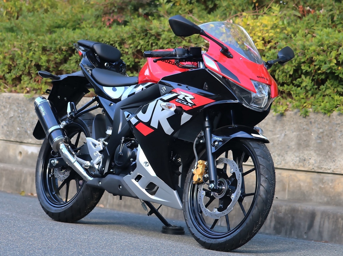 新品 WR’S GSX-R125/GSX-S125 2022～ (8BJ-DL32D) ラウンド(真円)タイプ フルエキ カーボンサイレンサー SC3140JM ダブルアールズ_画像7