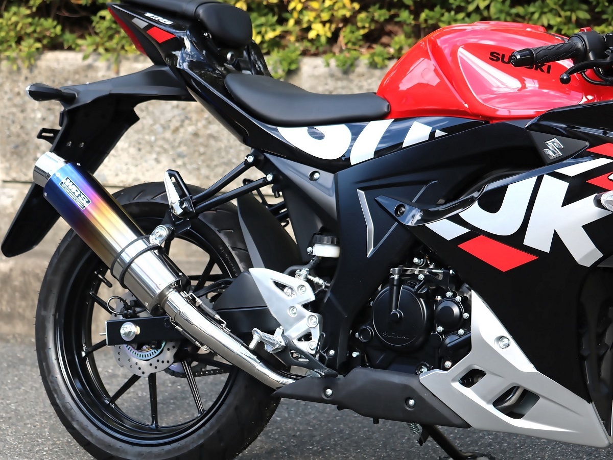 新品 WR’S GSX-R125/GSX-S125 2022～ (8BJ-DL32D) ラウンド(真円)タイプ フルエキ 焼き色チタンサイレンサー LS3140JM ダブルアールズ_画像4