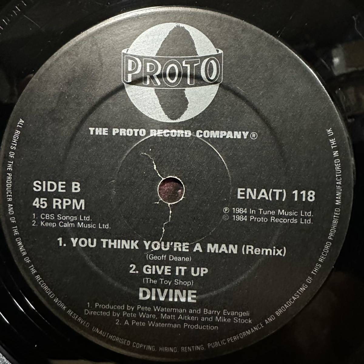 12'　DIVINE / YOU THINK YOU'RE A MAN　※ REMIX ； ORIGINAL 12' MIX_画像4