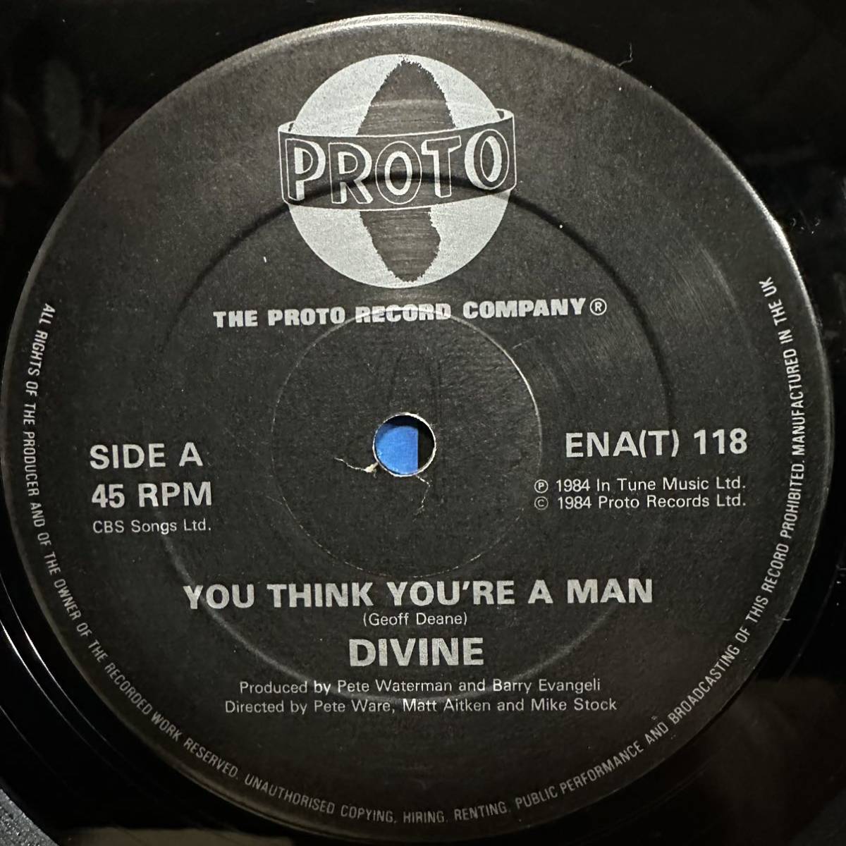 12'　DIVINE / YOU THINK YOU'RE A MAN　※ REMIX ； ORIGINAL 12' MIX_画像3