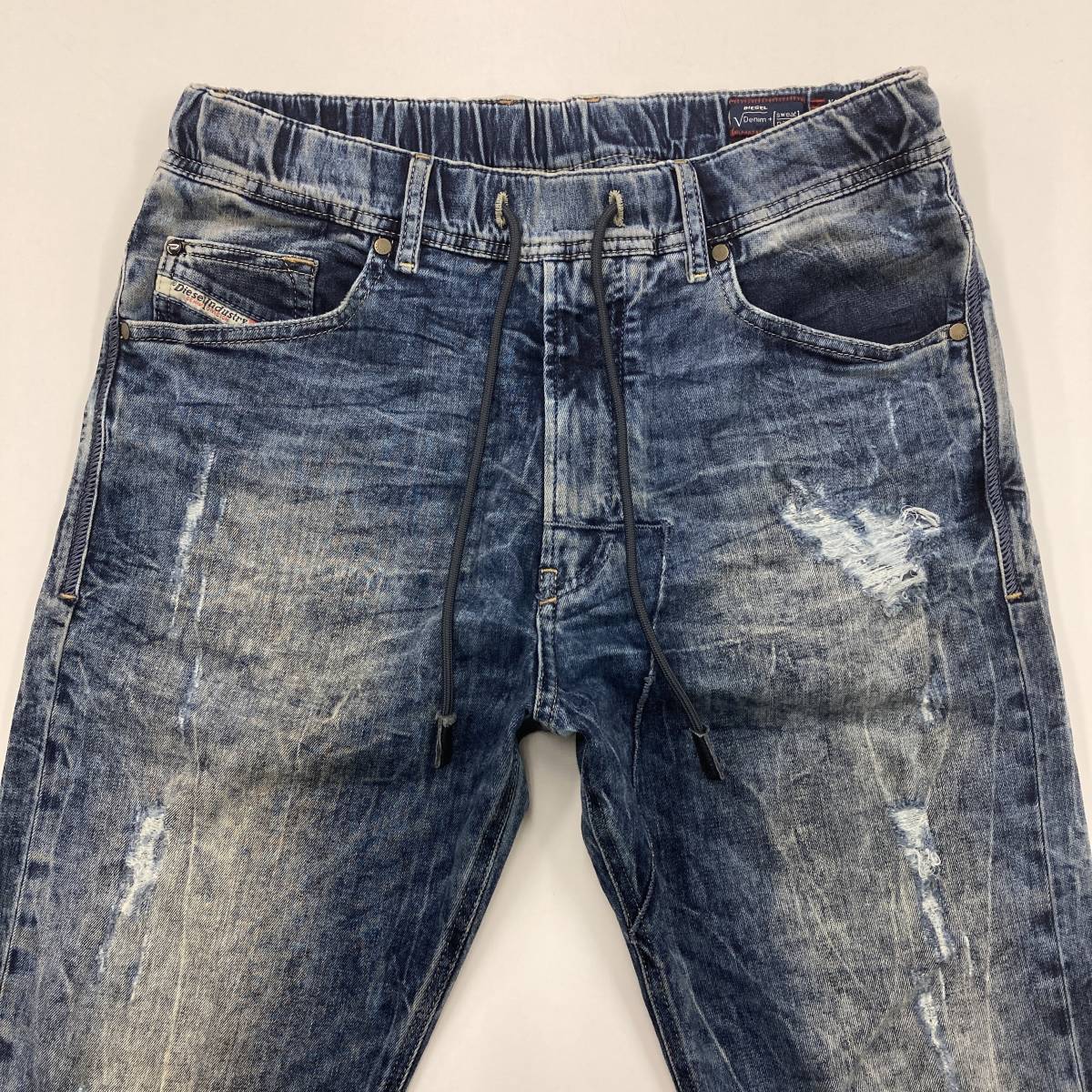 DIESEL Jogg Jeans NARROT ダメージ加工 ジョグジーンズ メンズ W28 ディーゼル ジョガーパンツ スウェットデニムパンツ 2120288の画像6