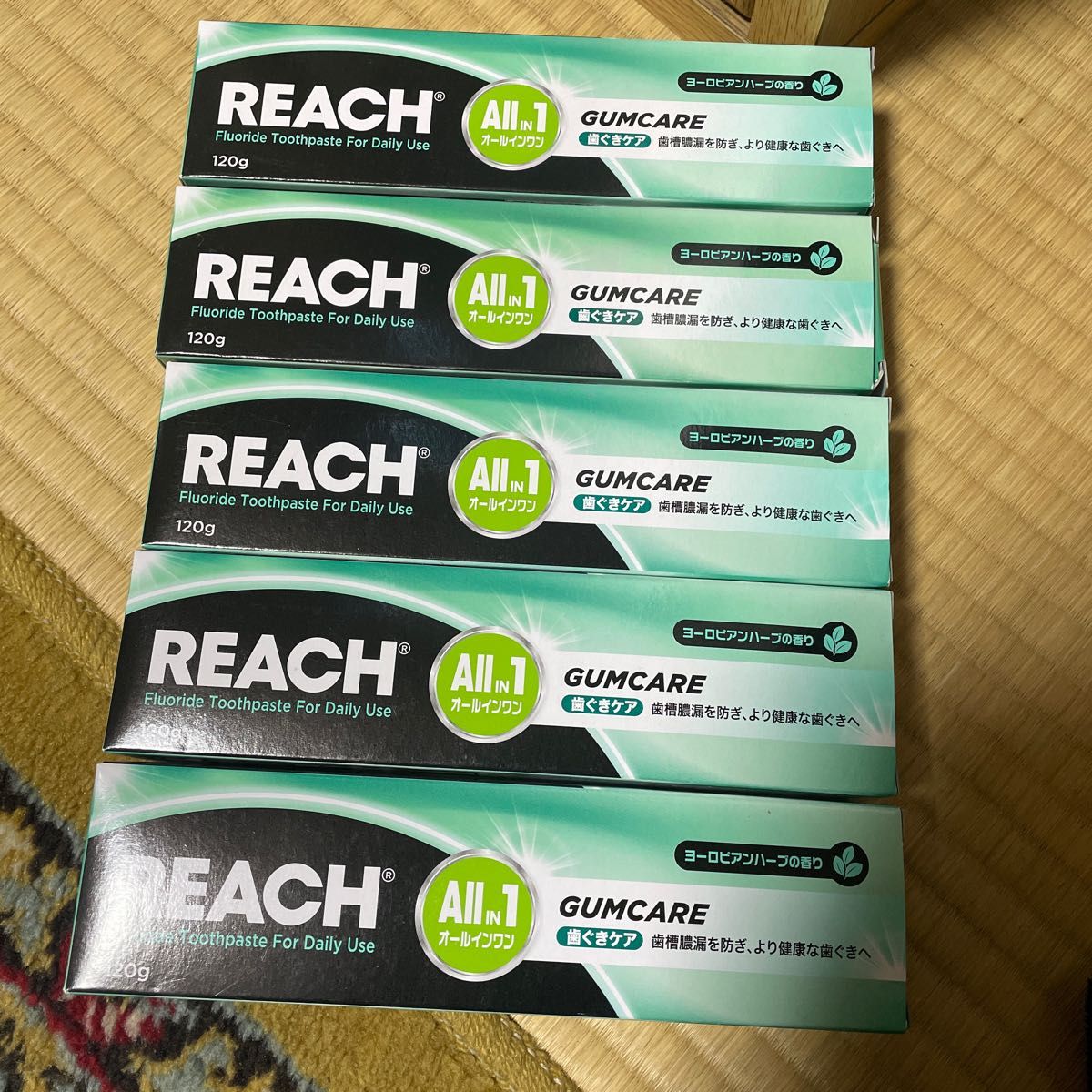 新品REACHリーチオールインワン歯磨き粉　歯ぐきケア　120g x 5本