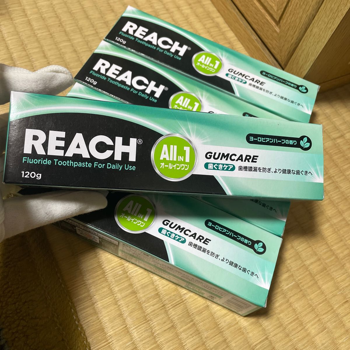 新品REACHリーチオールインワン歯磨き粉　歯ぐきケア　120g x 5本