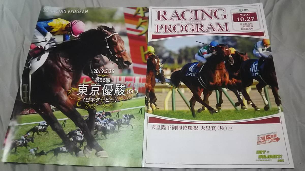 2019年&2022年 カラーレーシングプログラム11冊&オマケ！ 日本ダービー、ジャパンカップ、有馬記念、天皇賞・秋、菊花賞、競馬の殿堂_2019年 日本ダービー&天皇賞・秋