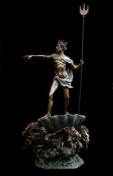 レア出品 海神ポセイドン ネプチューン ブロンズ像 銅像 ギリシャ神話 ...