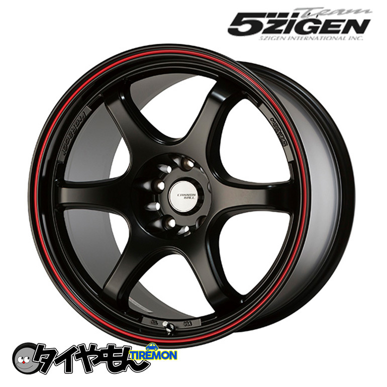 5ZIGEN プロレーサー キャノンボール 15インチ 4H100 6J +45 2本セット ホイール マットブラックRED ハブ径67.1φ 軽量ホイール_画像1