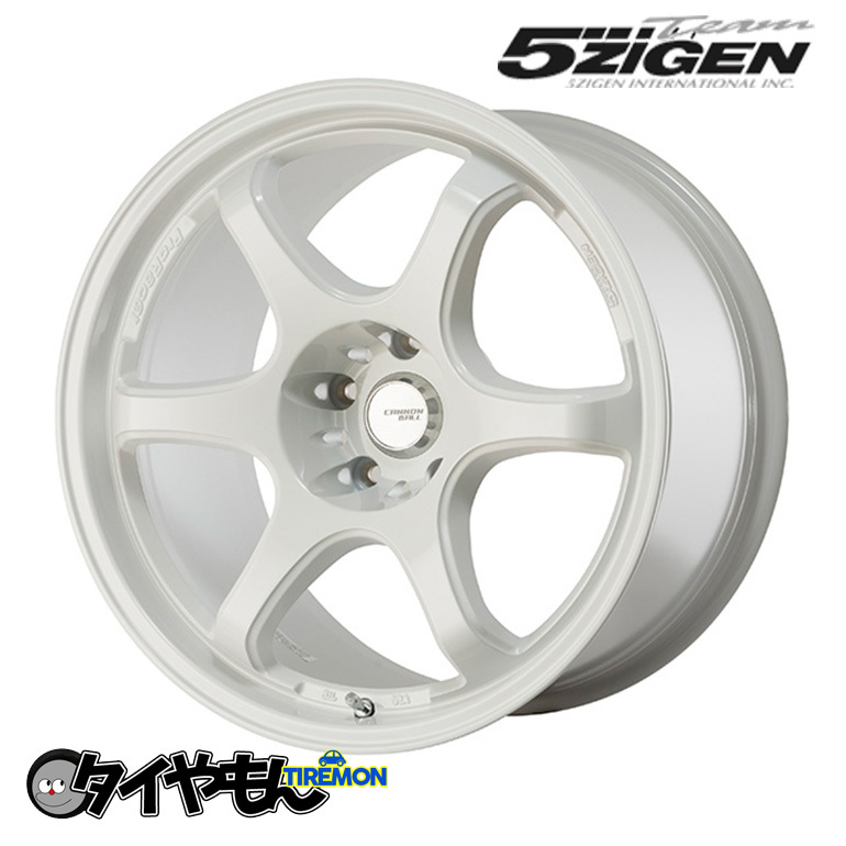 5ZIGEN プロレーサー キャノンボール 18インチ 5H100 8.5J +45 2本セット ホイール ホワイト ハブ径67.1φ 軽量ホイール_画像1