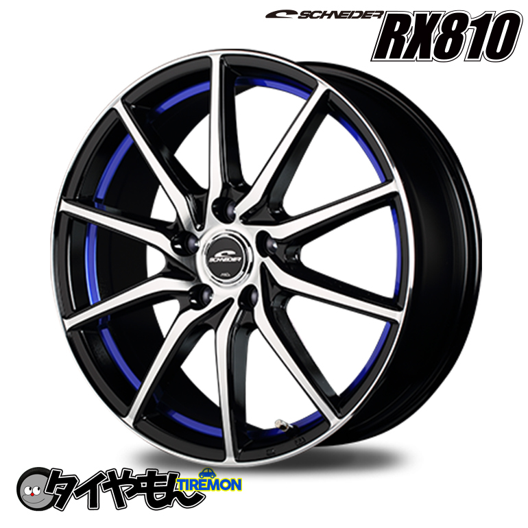 マルカ MID WHEELS シュナイダー SCHNEIDER RX810 12インチ 4H100 4J +43 4本セット ホイール アンダーカットブルー_画像1