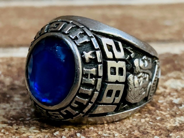 * редкий!1982 год Vintage высокий school ring.80\'sVintage.20 номер 21 номер. колледж.USA б/у одежда. Roo do серия блокировка Biker.1980 годы lagido стиль 