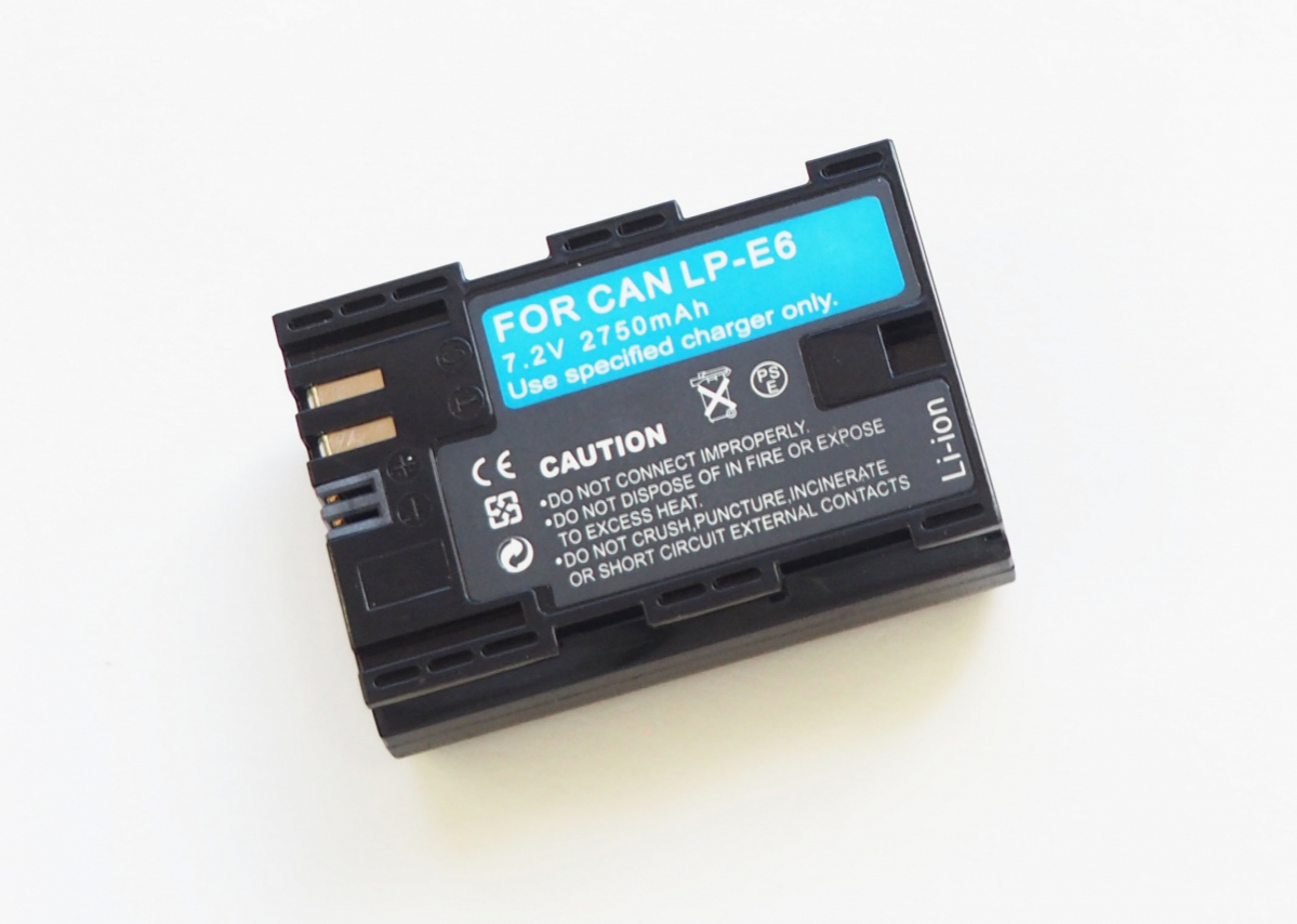 【Canon LP-E6】キャノン■2750mAh 互換バッテリー PSE認証/保護回路内蔵 バッテリー残量表示可 リチウムイオン充電池_画像1