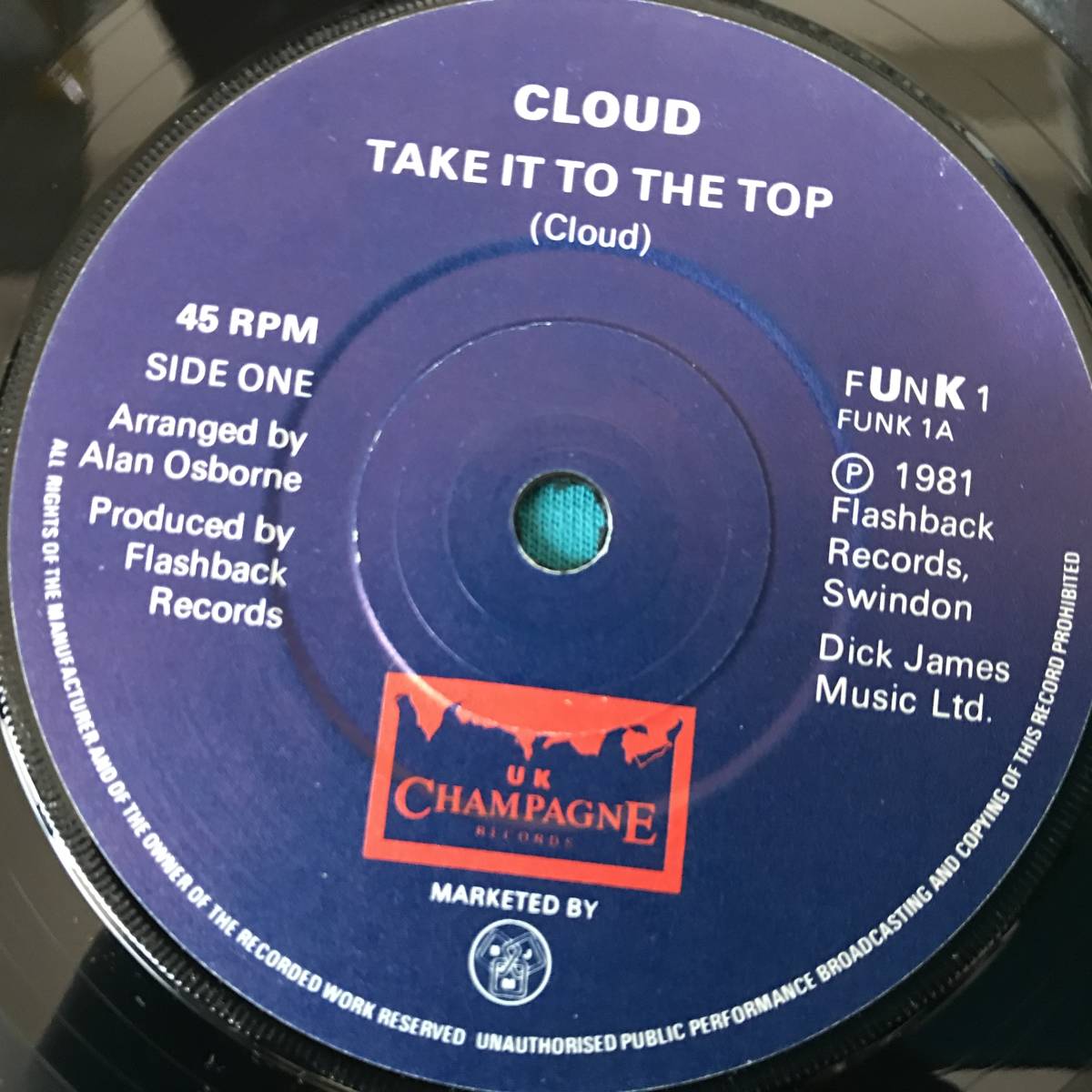 7”●Cloud / Take It To The Top UKオリジナル盤FUNK 1 　Joey Negroがセレクトした「BACKSTREET BRIT FUNK VOL.2」に収録_画像3