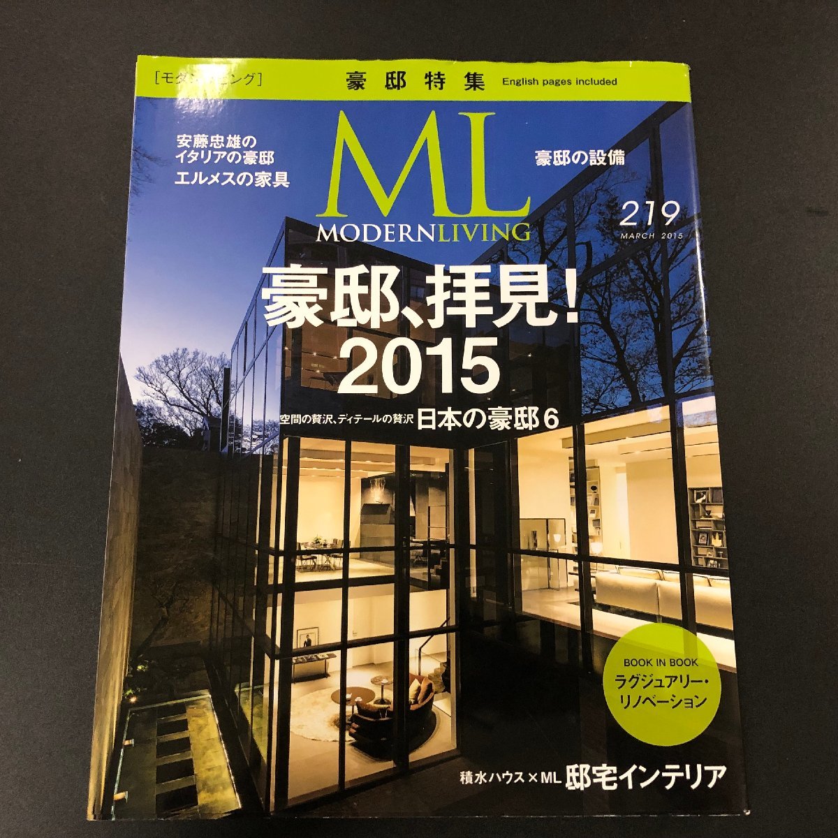 モダンリビング 219 『豪邸、拝見! 2015 』日本の豪邸　ラグジュアリー・リノベーション　安藤忠雄のイタリアの豪邸_画像1