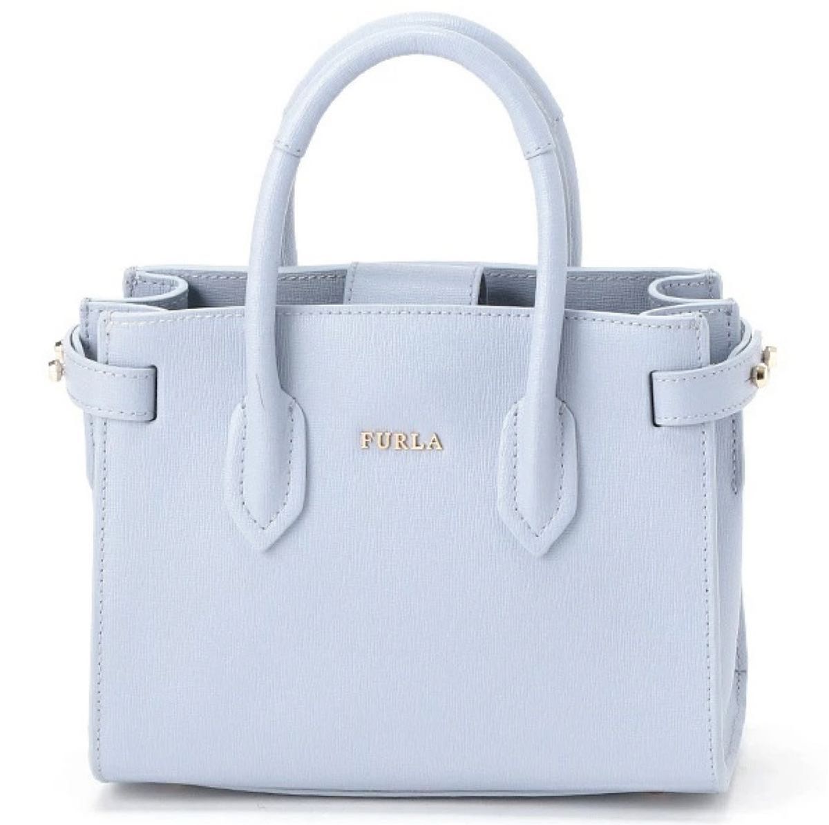超人気高品質超人気高品質□FURLA フルラ□薄いブルー 2wayトート
