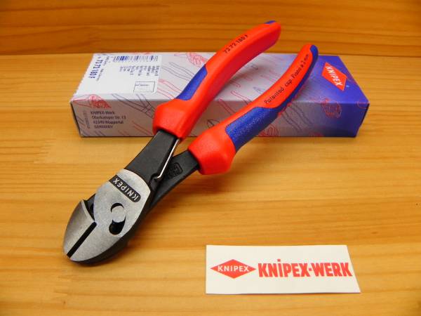 通販限定品】 KNIPEX ツインフォースニッパー バネ付 7372-180F 工具