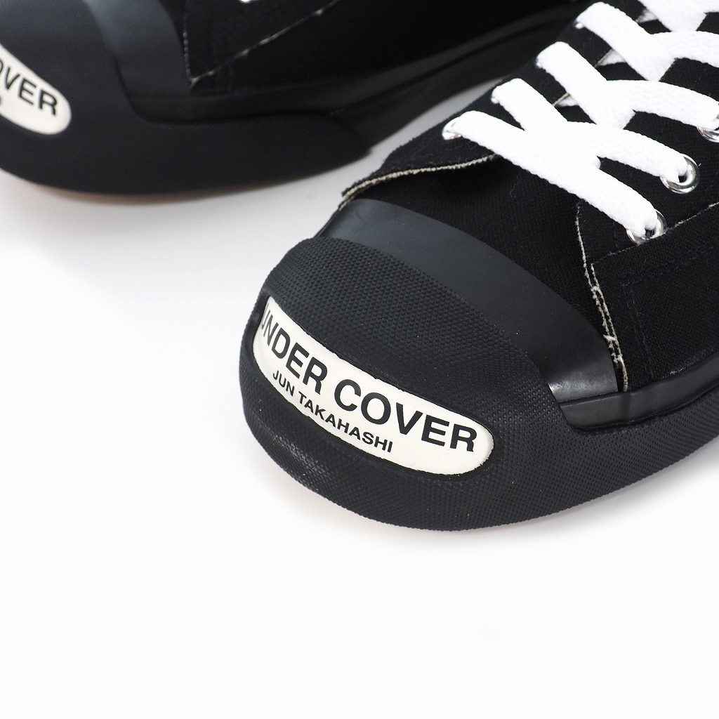 未使用品 アンダーカバー UNDERCOVER 22AW TOE LOGO CANVAS SNEAKERS キャンバス ロゴ ローカット スニーカー 黒 ブラック L 27-27.5cm_画像6