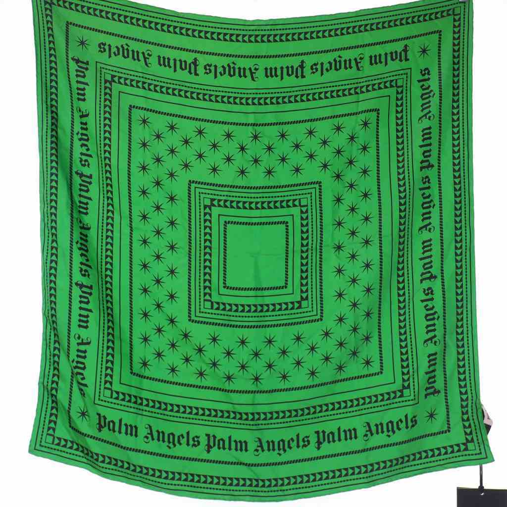  unused goods pa-m Angel sPALM ANGELS BANDANA PRINT FOULARD bandana print silk scarf green green 