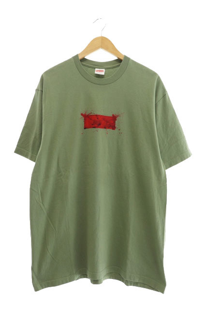 シュプリーム SUPREME 22SS Ralph Steadman Box Logo Tee ラルフ ステッドマン ボックス ロゴ 半袖 Tシャツ L 緑 カーキ AA★ 230115/103_画像1