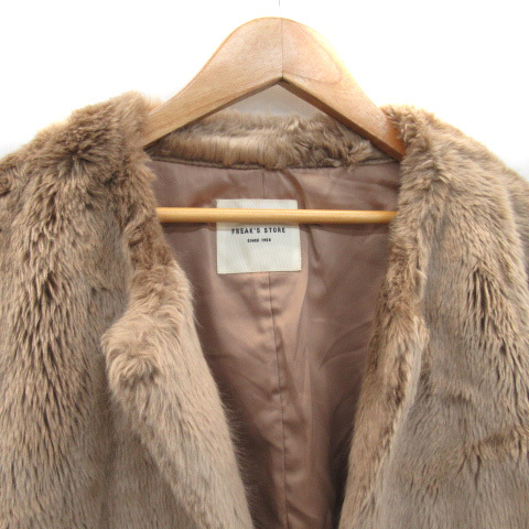  freak s store FREAKS STORE fake fur coat no color coat short front opening plain F Brown /YK6 lady's 