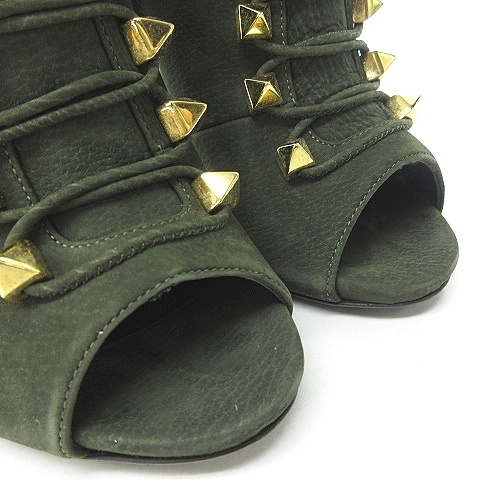  Giuseppe Zanotti дизайн GIUSEPPE ZANOTTI DESIGN заклепки обувь ботиночки открытый tun задний кожа 38.5 примерно 24~24.5cm