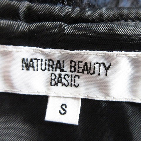  Natural Beauty Basic NATURAL BEAUTY BASIC skirt tight knee height back fastener thin race S navy blue lady's 